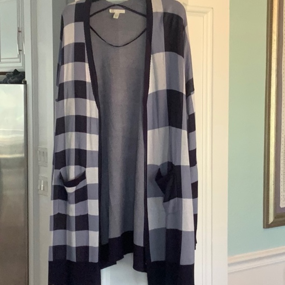 Striped Open Front Cardigan